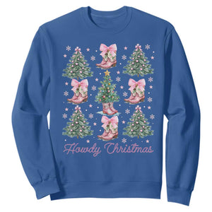 Howdy Christmas Sweatshirt Coquette Christmas Tree Cowgirl TS09 Royal Blue Print Your Wear