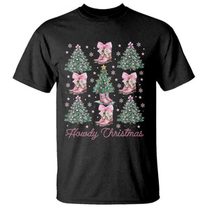 Howdy Christmas T Shirt Coquette Christmas Tree Cowgirl TS09 Black Print Your Wear