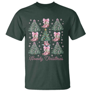 Howdy Christmas T Shirt Coquette Christmas Tree Cowgirl TS09 Dark Forest Green Print Your Wear