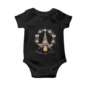 Joyeux Noel Eiffel Tower Christmas In Paris Baby Onesie TS09 Black Print Your Wear