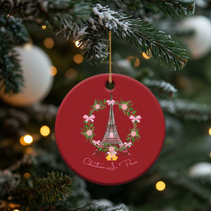 Joyeux Noel Eiffel Tower Christmas In Paris Christmas Ornament TS09 Print Your Wear