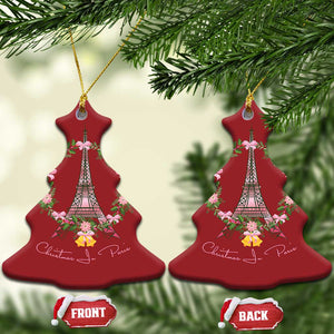 Joyeux Noel Eiffel Tower Christmas In Paris Christmas Ornament TS09 Christmas Tree Red Print Your Wear