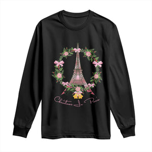 Joyeux Noel Eiffel Tower Christmas In Paris Long Sleeve Shirt TS09 Black Print Your Wear