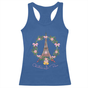 Joyeux Noel Eiffel Tower Christmas In Paris Racerback Tank Top TS09 Royal Blue Print Your Wear