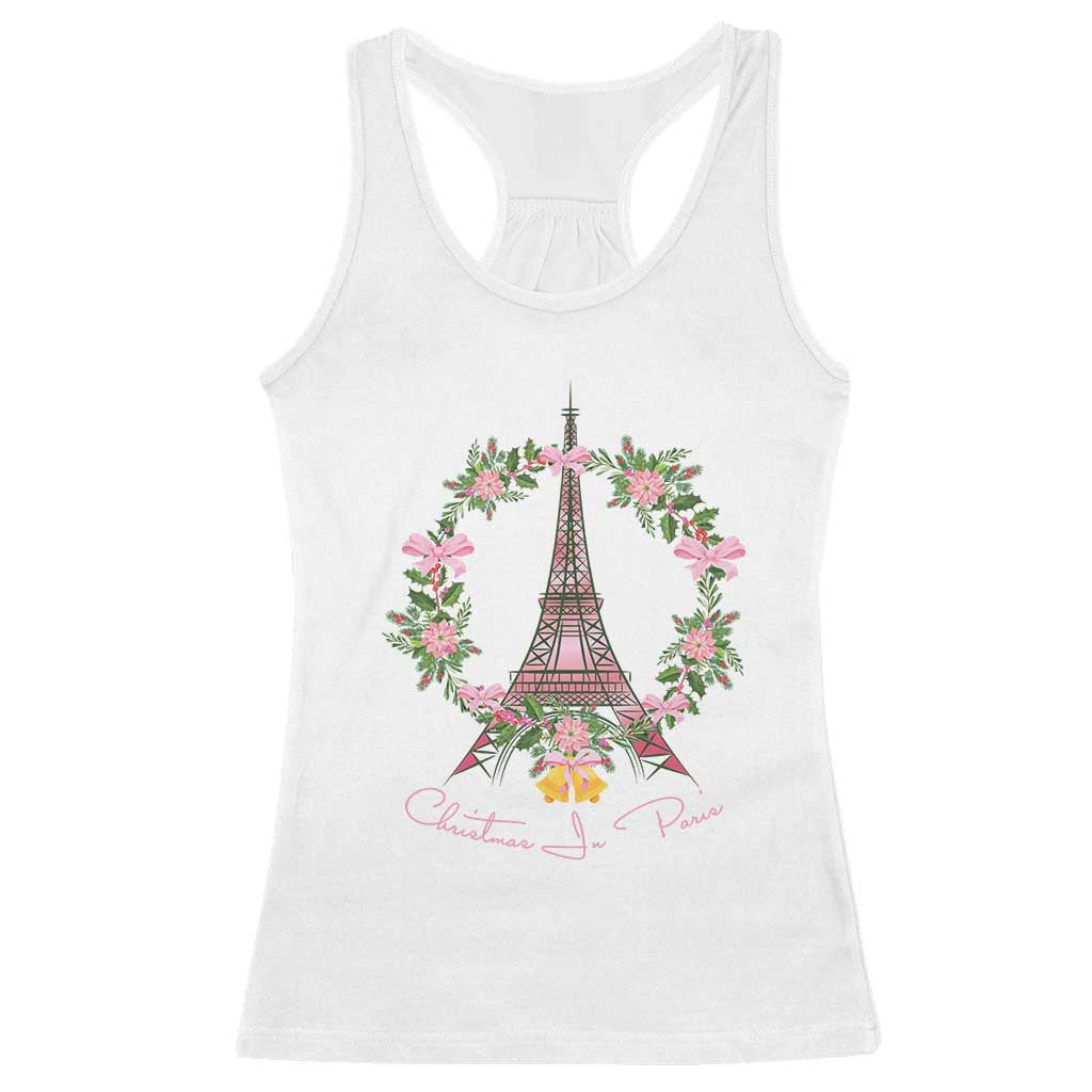 Joyeux Noel Eiffel Tower Christmas In Paris Racerback Tank Top TS09 White Print Your Wear