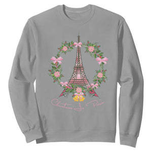 Joyeux Noel Eiffel Tower Christmas In Paris Sweatshirt TS09 Sport Gray Print Your Wear