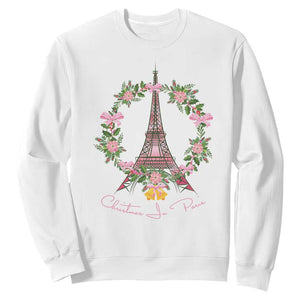 Joyeux Noel Eiffel Tower Christmas In Paris Sweatshirt TS09 White Print Your Wear