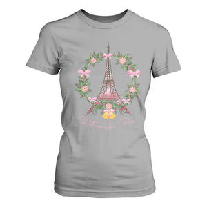 Joyeux Noel Eiffel Tower Christmas In Paris T Shirt For Women TS09 Sport Gray Print Your Wear