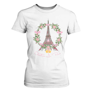 Joyeux Noel Eiffel Tower Christmas In Paris T Shirt For Women TS09 White Print Your Wear