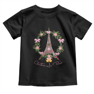 Joyeux Noel Eiffel Tower Christmas In Paris Toddler T Shirt TS09 Black Print Your Wear