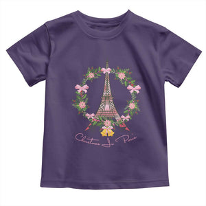 Joyeux Noel Eiffel Tower Christmas In Paris Toddler T Shirt TS09 Purple Print Your Wear