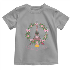 Joyeux Noel Eiffel Tower Christmas In Paris Toddler T Shirt TS09 Sport Gray Print Your Wear