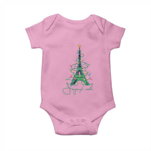 Joyeux Noel Eiffel Tower Christmas Tree Baby Onesie TS09 Light Pink Print Your Wear