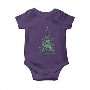 Joyeux Noel Eiffel Tower Christmas Tree Baby Onesie TS09 Purple Print Your Wear