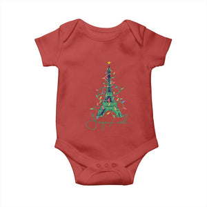 Joyeux Noel Eiffel Tower Christmas Tree Baby Onesie TS09 Red Print Your Wear