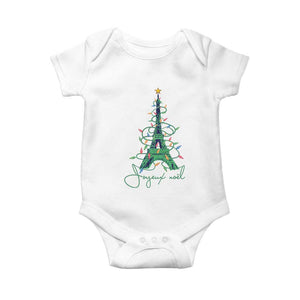 Joyeux Noel Eiffel Tower Christmas Tree Baby Onesie TS09 White Print Your Wear