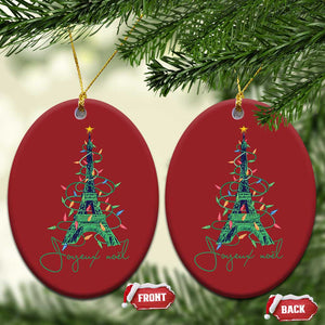 Eiffel Tower Christmas Tree Joyeux Noel Christmas Ornament TS09 Oval Red Print Your Wear