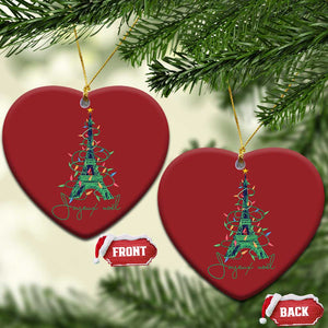 Eiffel Tower Christmas Tree Joyeux Noel Christmas Ornament TS09 Heart Red Print Your Wear