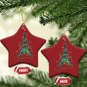 Eiffel Tower Christmas Tree Joyeux Noel Christmas Ornament TS09 Star Red Print Your Wear