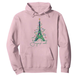 Joyeux Noel Eiffel Tower Christmas Tree Hoodie TS09 Light Pink Print Your Wear