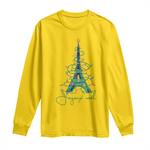 Joyeux Noel Eiffel Tower Christmas Tree Long Sleeve Shirt TS09 Daisy Print Your Wear