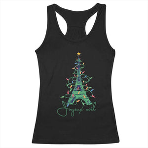 Joyeux Noel Eiffel Tower Christmas Tree Racerback Tank Top TS09 Black Print Your Wear