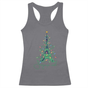 Joyeux Noel Eiffel Tower Christmas Tree Racerback Tank Top TS09 Charcoal Print Your Wear