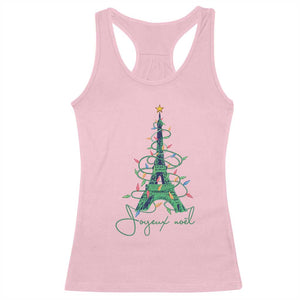 Joyeux Noel Eiffel Tower Christmas Tree Racerback Tank Top TS09 Light Pink Print Your Wear