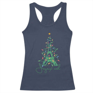 Joyeux Noel Eiffel Tower Christmas Tree Racerback Tank Top TS09 Navy Print Your Wear