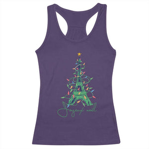 Joyeux Noel Eiffel Tower Christmas Tree Racerback Tank Top TS09 Purple Print Your Wear