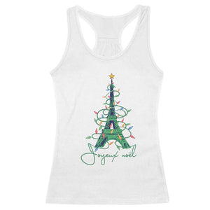 Joyeux Noel Eiffel Tower Christmas Tree Racerback Tank Top TS09 White Print Your Wear