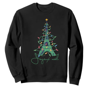 Joyeux Noel Eiffel Tower Christmas Tree Sweatshirt TS09 Black Print Your Wear