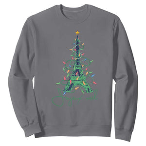 Joyeux Noel Eiffel Tower Christmas Tree Sweatshirt TS09 Charcoal Print Your Wear