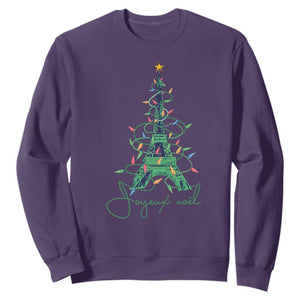 Joyeux Noel Eiffel Tower Christmas Tree Sweatshirt TS09 Purple Print Your Wear