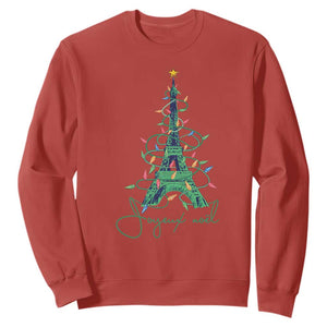 Joyeux Noel Eiffel Tower Christmas Tree Sweatshirt TS09 Red Print Your Wear