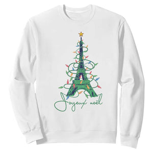 Joyeux Noel Eiffel Tower Christmas Tree Sweatshirt TS09 White Print Your Wear