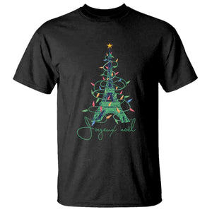 Joyeux Noel Eiffel Tower Christmas Tree T Shirt TS09 Black Print Your Wear