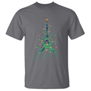 Joyeux Noel Eiffel Tower Christmas Tree T Shirt TS09 Charcoal Print Your Wear