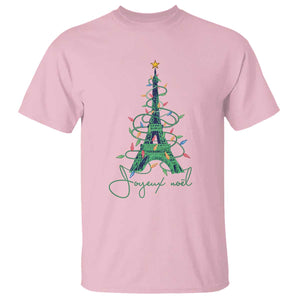 Joyeux Noel Eiffel Tower Christmas Tree T Shirt TS09 Light Pink Print Your Wear