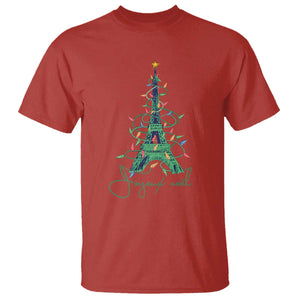 Joyeux Noel Eiffel Tower Christmas Tree T Shirt TS09 Red Print Your Wear