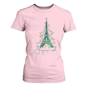 Joyeux Noel Eiffel Tower Christmas Tree T Shirt For Women TS09 Light Pink Print Your Wear