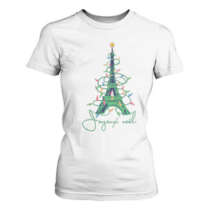 Joyeux Noel Eiffel Tower Christmas Tree T Shirt For Women TS09 White Print Your Wear