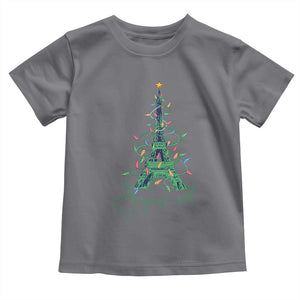 Joyeux Noel Eiffel Tower Christmas Tree Toddler T Shirt TS09 Charcoal Print Your Wear