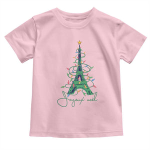 Joyeux Noel Eiffel Tower Christmas Tree Toddler T Shirt TS09 Light Pink Print Your Wear