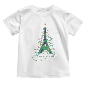 Joyeux Noel Eiffel Tower Christmas Tree Toddler T Shirt TS09 White Print Your Wear