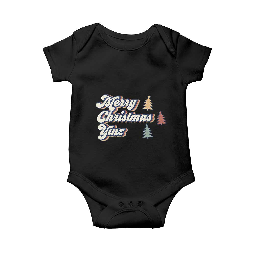 Funny Merry Christmas Yinz Pittsburgh Baby Onesie TS09 Black Print Your Wear