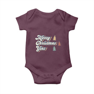 Funny Merry Christmas Yinz Pittsburgh Baby Onesie TS09 Maroon Print Your Wear