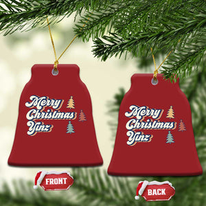 Funny Merry Christmas Yinz Pittsburgh Christmas Ornament TS09 Bell Flake Red Print Your Wear