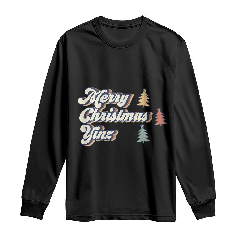 Funny Merry Christmas Yinz Pittsburgh Long Sleeve Shirt TS09 Black Print Your Wear