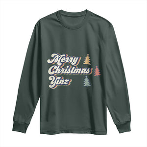 Funny Merry Christmas Yinz Pittsburgh Long Sleeve Shirt TS09 Dark Forest Green Print Your Wear